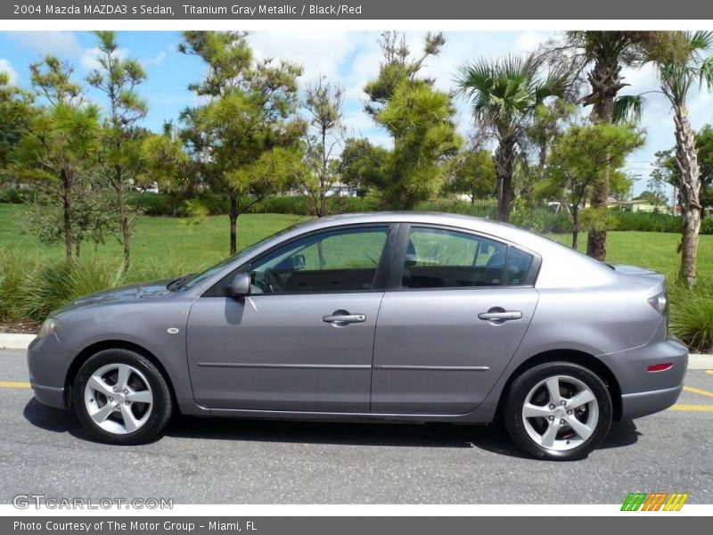 Titanium Gray Metallic / Black/Red 2004 Mazda MAZDA3 s Sedan