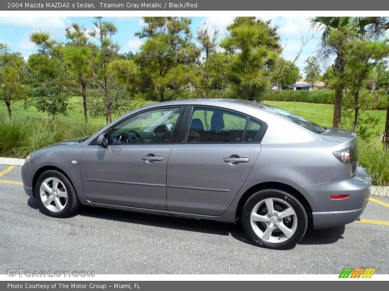 Titanium Gray Metallic / Black/Red 2004 Mazda MAZDA3 s Sedan