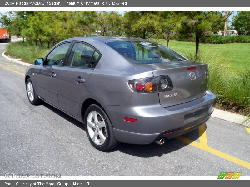 Titanium Gray Metallic / Black/Red 2004 Mazda MAZDA3 s Sedan