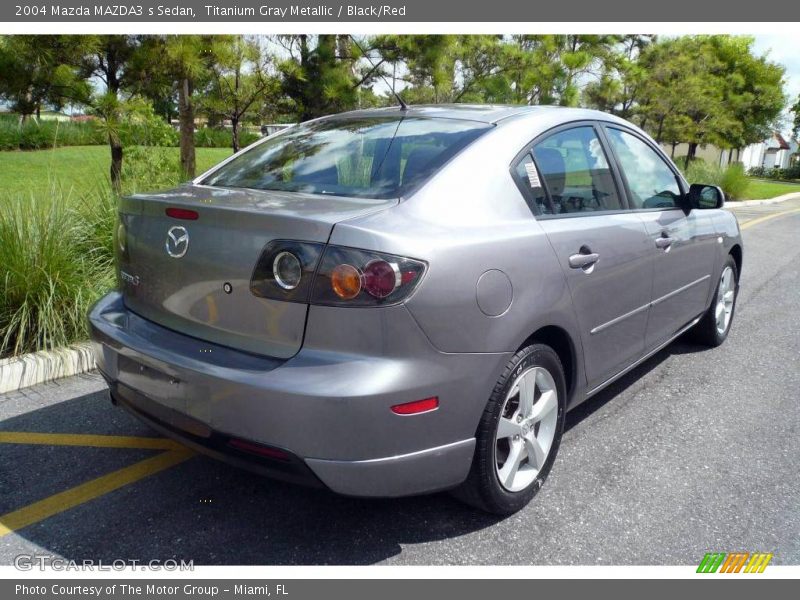 Titanium Gray Metallic / Black/Red 2004 Mazda MAZDA3 s Sedan