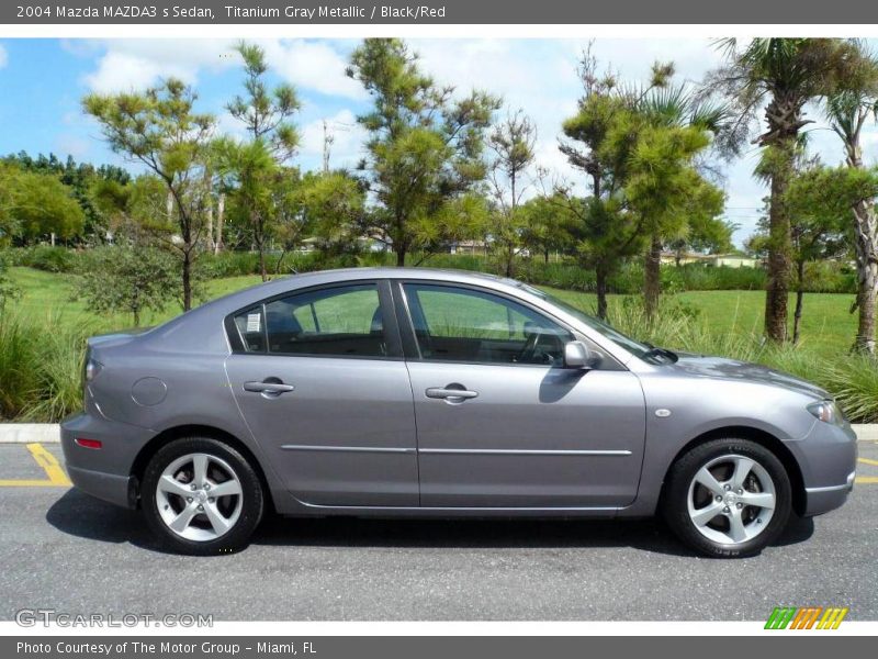 Titanium Gray Metallic / Black/Red 2004 Mazda MAZDA3 s Sedan
