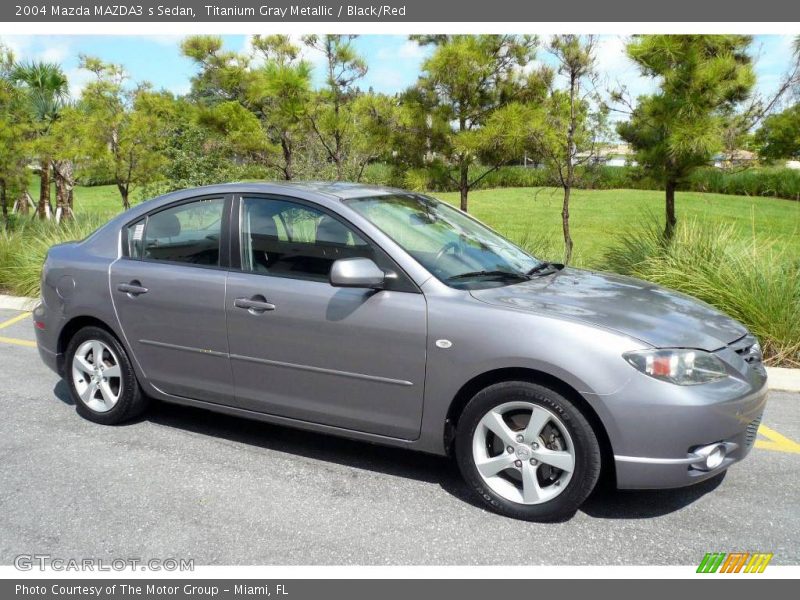 Titanium Gray Metallic / Black/Red 2004 Mazda MAZDA3 s Sedan