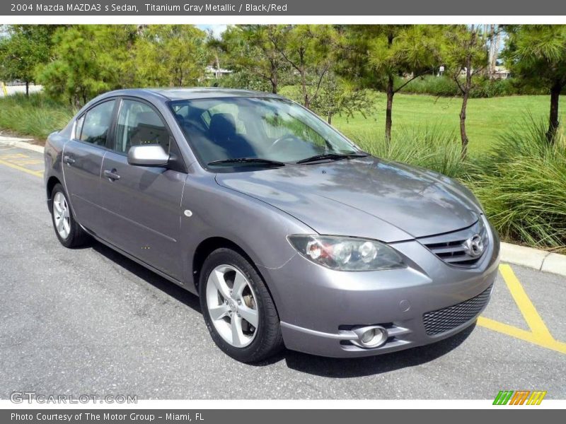 Titanium Gray Metallic / Black/Red 2004 Mazda MAZDA3 s Sedan