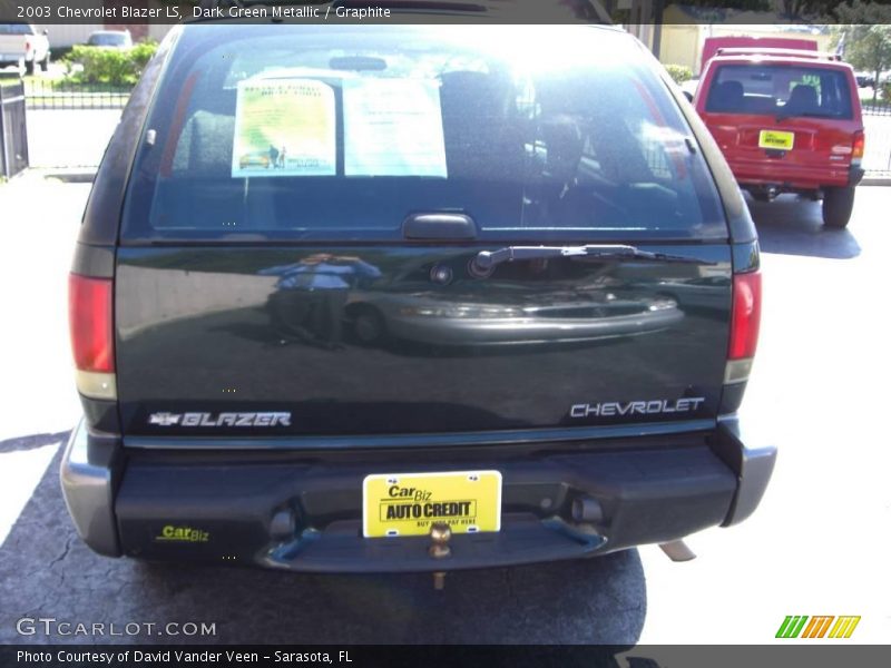 Dark Green Metallic / Graphite 2003 Chevrolet Blazer LS