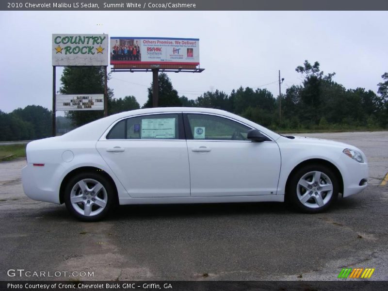 Summit White / Cocoa/Cashmere 2010 Chevrolet Malibu LS Sedan