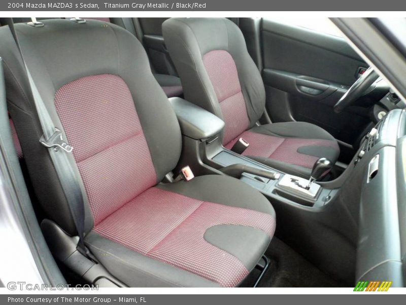 Titanium Gray Metallic / Black/Red 2004 Mazda MAZDA3 s Sedan