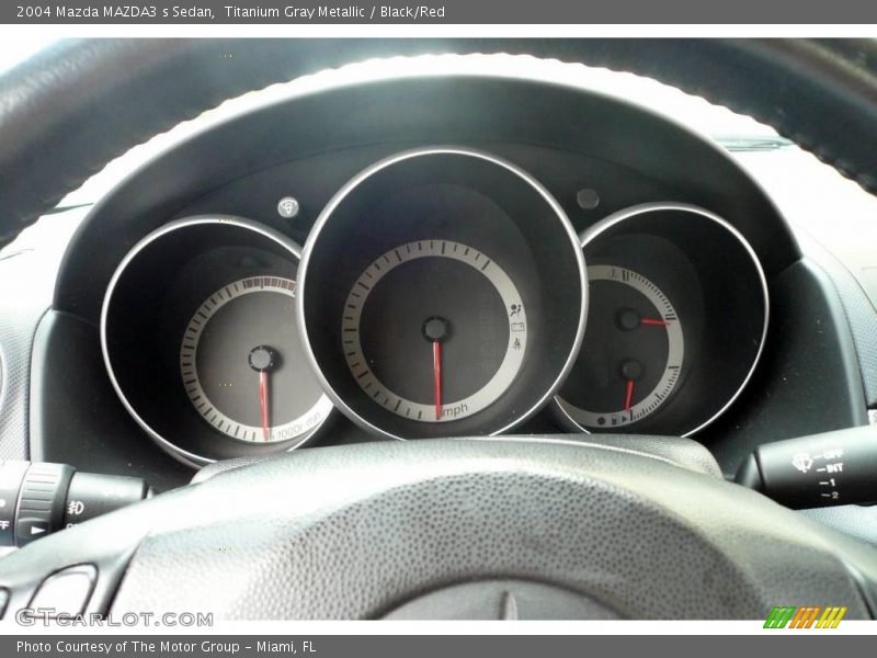 Titanium Gray Metallic / Black/Red 2004 Mazda MAZDA3 s Sedan