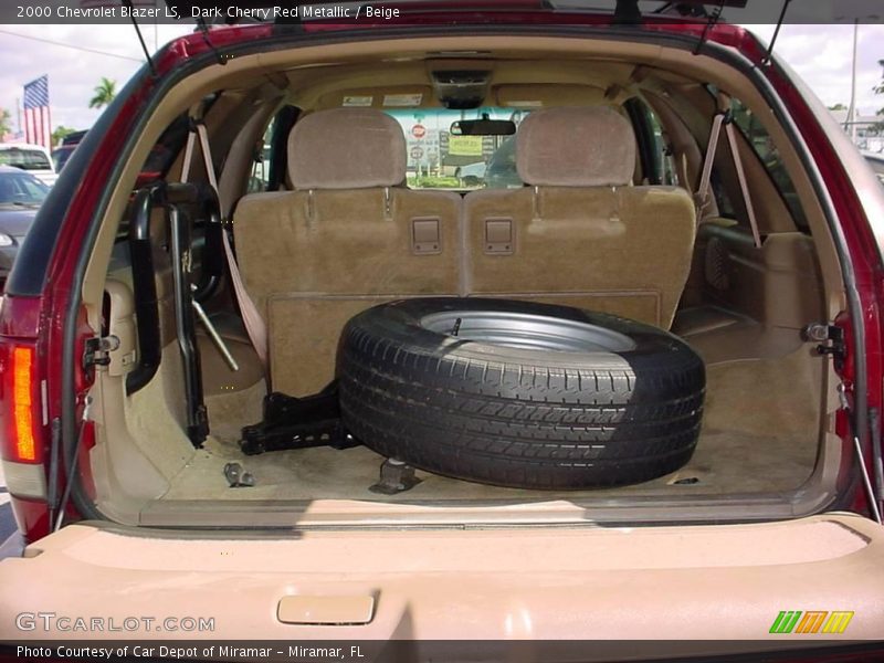 Dark Cherry Red Metallic / Beige 2000 Chevrolet Blazer LS