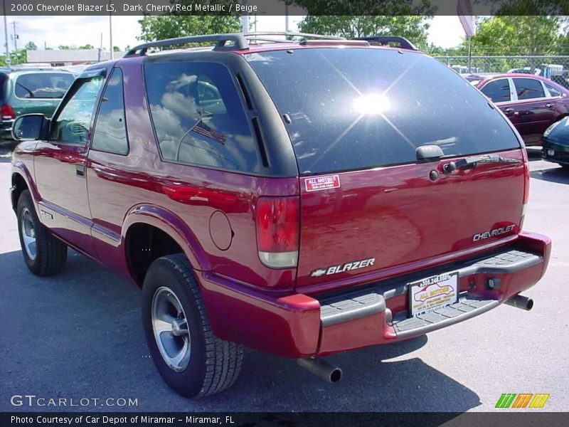 Dark Cherry Red Metallic / Beige 2000 Chevrolet Blazer LS