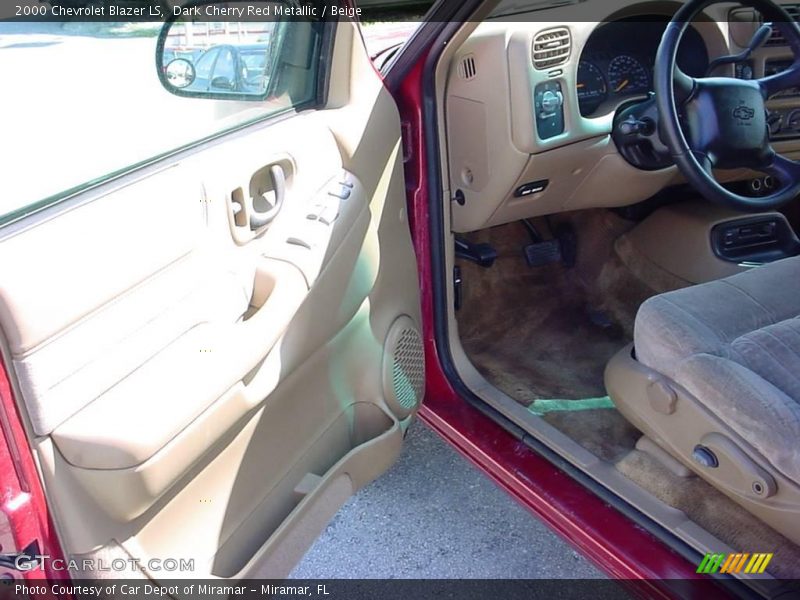 Dark Cherry Red Metallic / Beige 2000 Chevrolet Blazer LS