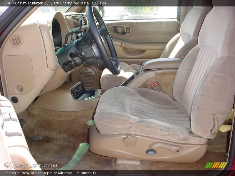 Dark Cherry Red Metallic / Beige 2000 Chevrolet Blazer LS