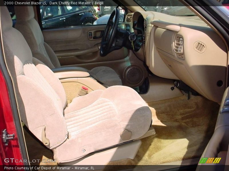 Dark Cherry Red Metallic / Beige 2000 Chevrolet Blazer LS