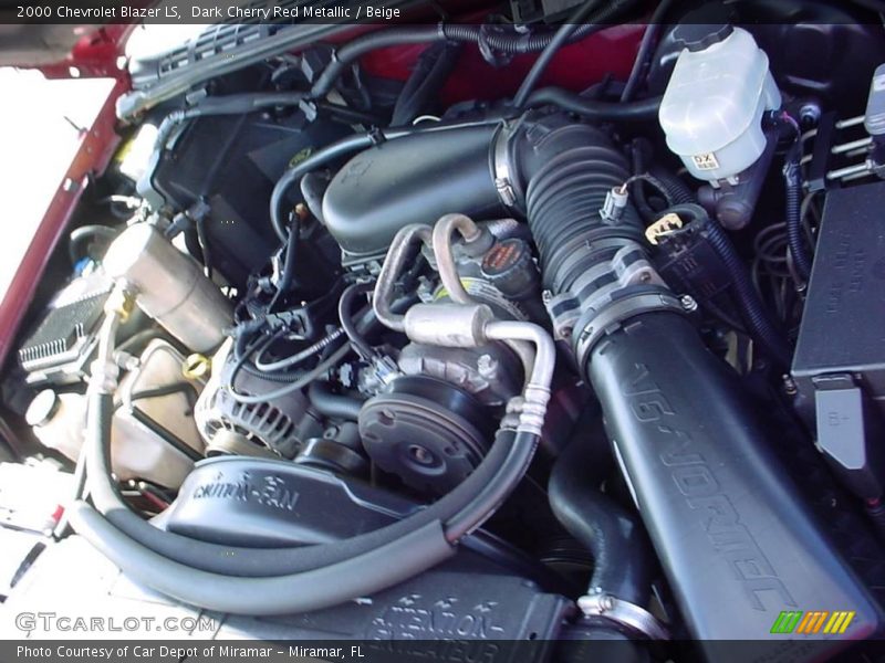 Dark Cherry Red Metallic / Beige 2000 Chevrolet Blazer LS