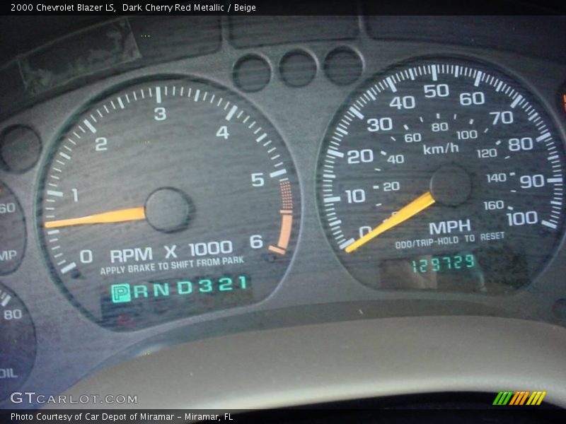 Dark Cherry Red Metallic / Beige 2000 Chevrolet Blazer LS