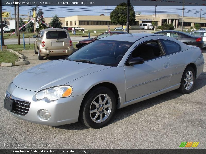 Ice Silver Pearlcoat / Black 2003 Chrysler Sebring LX Coupe