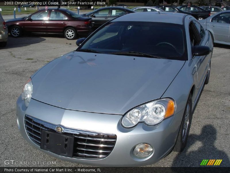 Ice Silver Pearlcoat / Black 2003 Chrysler Sebring LX Coupe