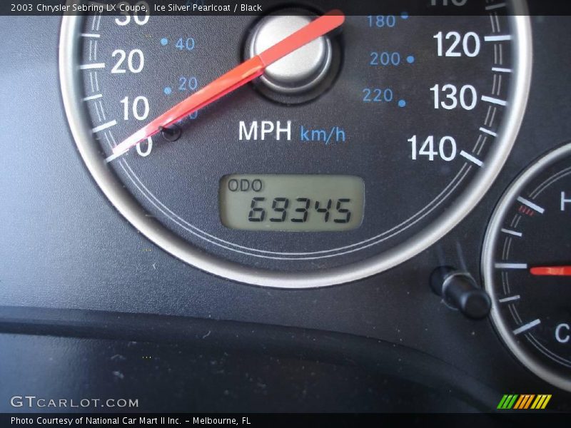 Ice Silver Pearlcoat / Black 2003 Chrysler Sebring LX Coupe