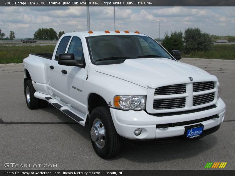 Bright White / Dark Slate Gray 2003 Dodge Ram 3500 Laramie Quad Cab 4x4 Dually