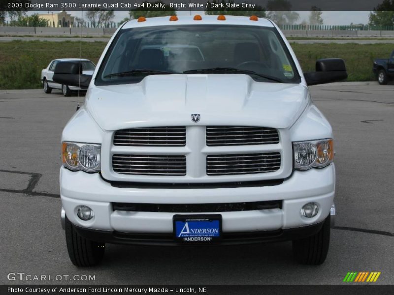 Bright White / Dark Slate Gray 2003 Dodge Ram 3500 Laramie Quad Cab 4x4 Dually