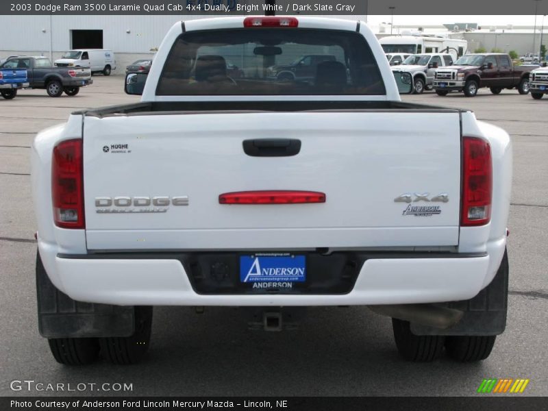 Bright White / Dark Slate Gray 2003 Dodge Ram 3500 Laramie Quad Cab 4x4 Dually