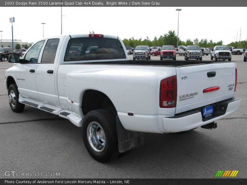 Bright White / Dark Slate Gray 2003 Dodge Ram 3500 Laramie Quad Cab 4x4 Dually