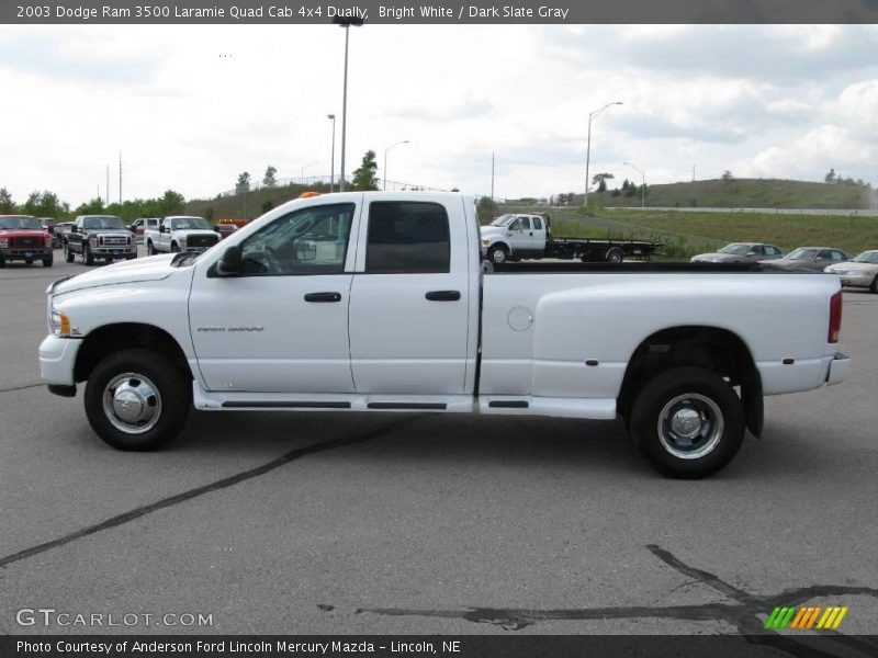 Bright White / Dark Slate Gray 2003 Dodge Ram 3500 Laramie Quad Cab 4x4 Dually