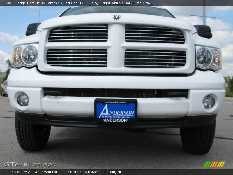 Bright White / Dark Slate Gray 2003 Dodge Ram 3500 Laramie Quad Cab 4x4 Dually