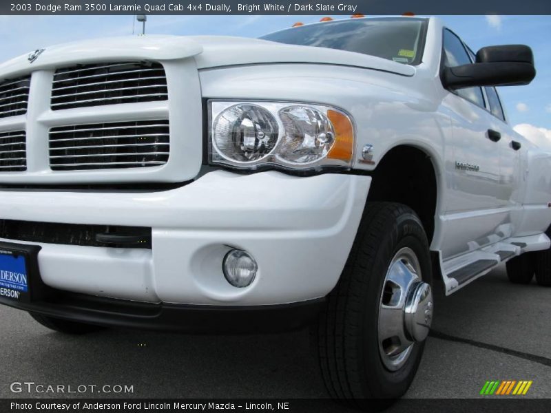 Bright White / Dark Slate Gray 2003 Dodge Ram 3500 Laramie Quad Cab 4x4 Dually