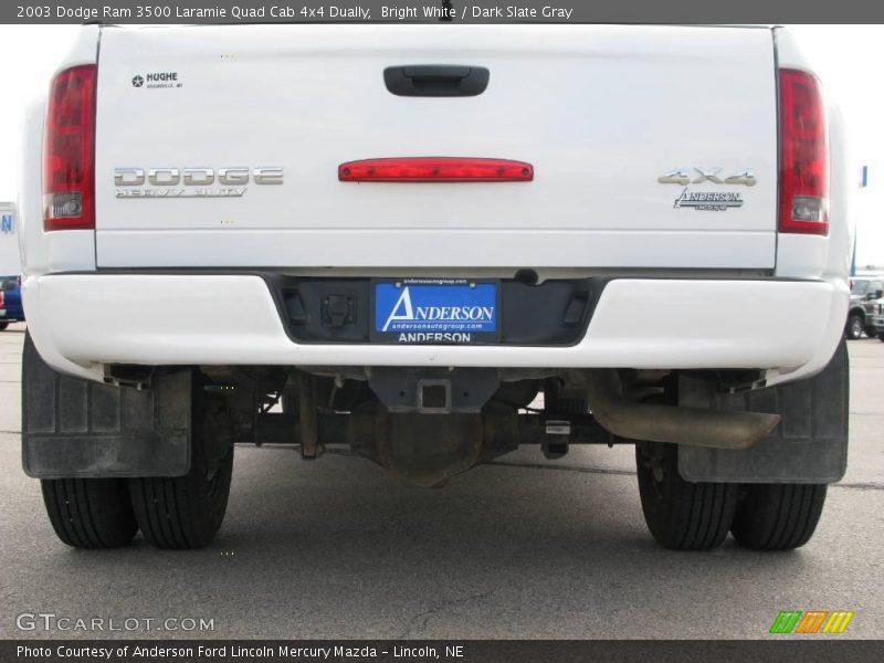 Bright White / Dark Slate Gray 2003 Dodge Ram 3500 Laramie Quad Cab 4x4 Dually