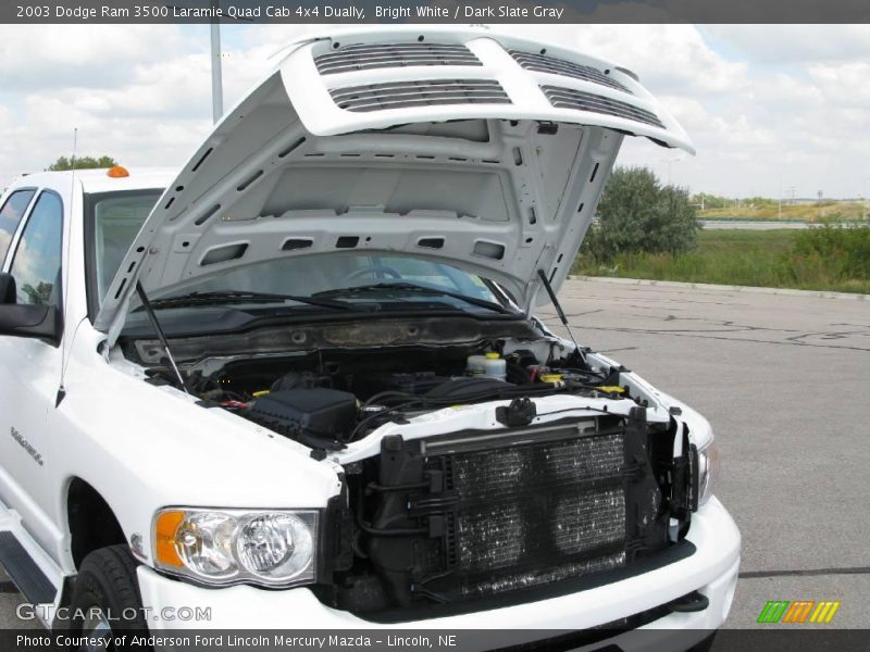 Bright White / Dark Slate Gray 2003 Dodge Ram 3500 Laramie Quad Cab 4x4 Dually