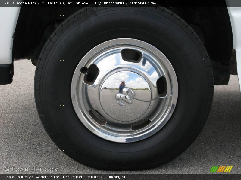 Bright White / Dark Slate Gray 2003 Dodge Ram 3500 Laramie Quad Cab 4x4 Dually