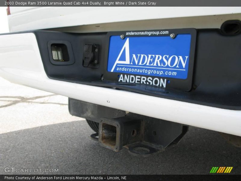 Bright White / Dark Slate Gray 2003 Dodge Ram 3500 Laramie Quad Cab 4x4 Dually