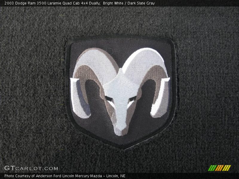 Bright White / Dark Slate Gray 2003 Dodge Ram 3500 Laramie Quad Cab 4x4 Dually