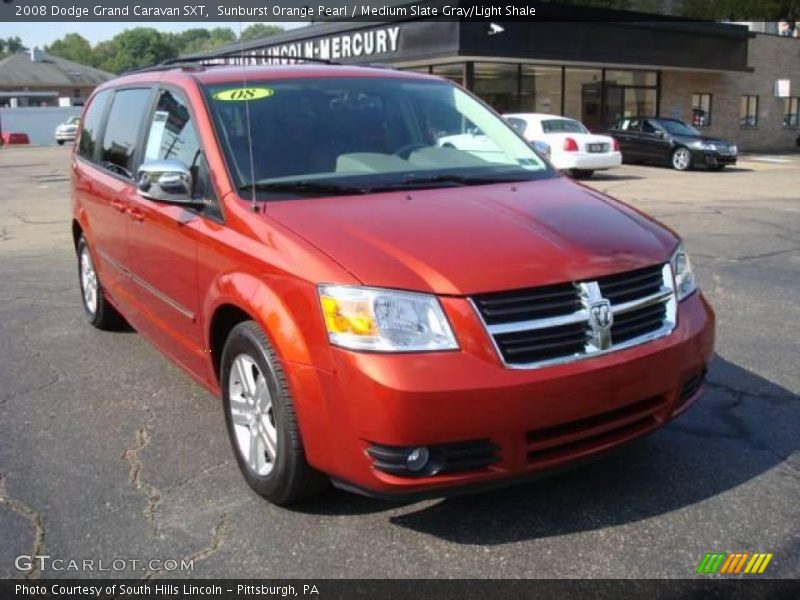 Sunburst Orange Pearl / Medium Slate Gray/Light Shale 2008 Dodge Grand Caravan SXT
