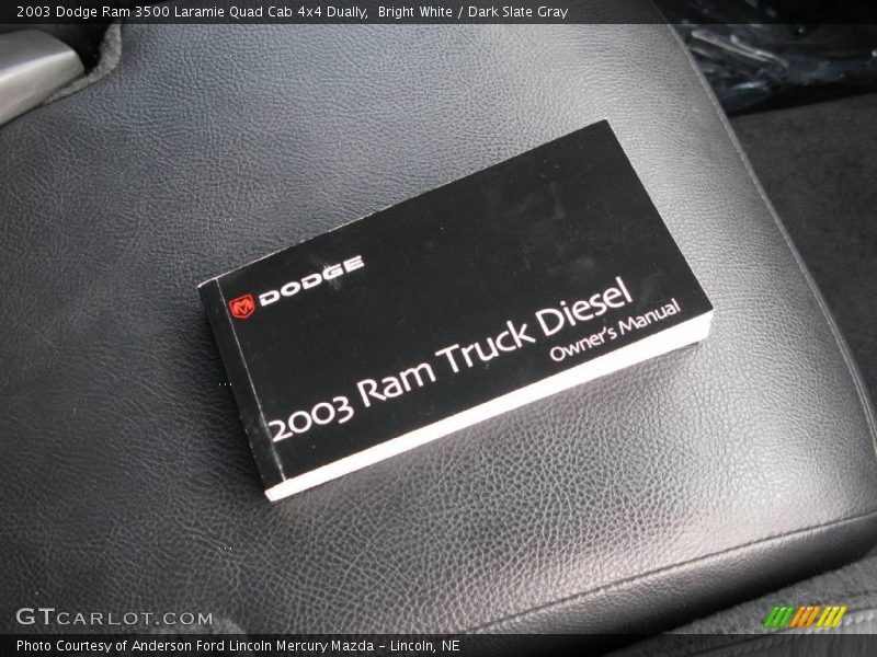 Bright White / Dark Slate Gray 2003 Dodge Ram 3500 Laramie Quad Cab 4x4 Dually
