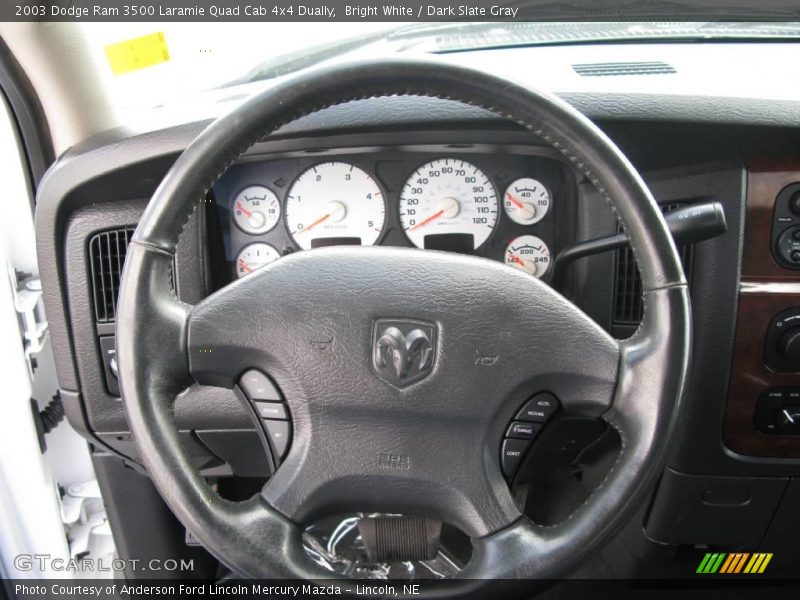 Bright White / Dark Slate Gray 2003 Dodge Ram 3500 Laramie Quad Cab 4x4 Dually