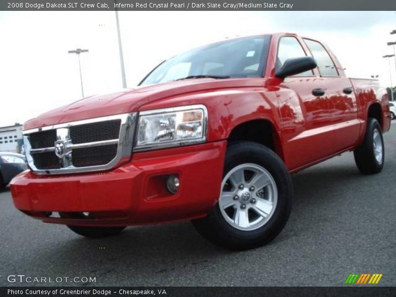Inferno Red Crystal Pearl / Dark Slate Gray/Medium Slate Gray 2008 Dodge Dakota SLT Crew Cab