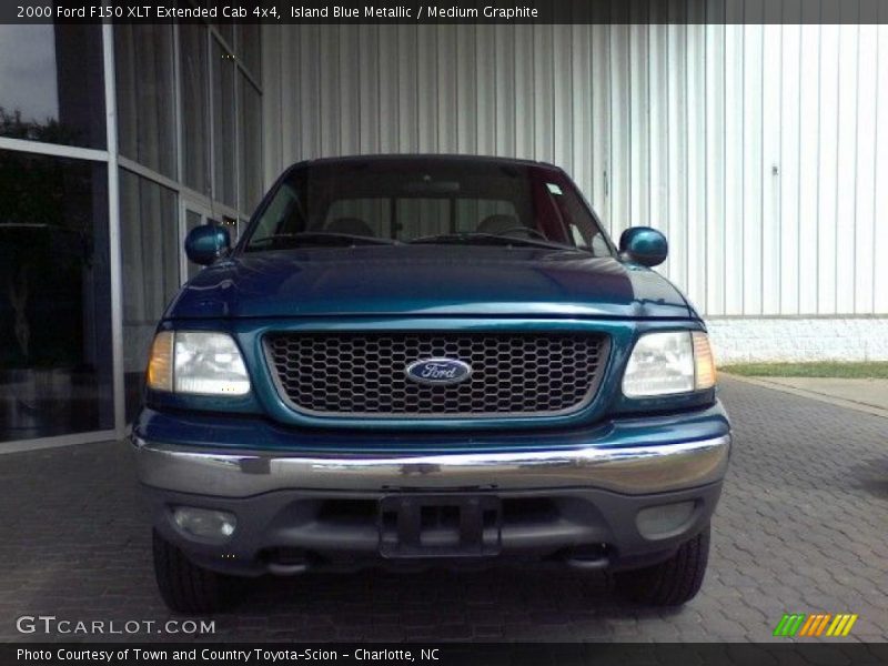 Island Blue Metallic / Medium Graphite 2000 Ford F150 XLT Extended Cab 4x4