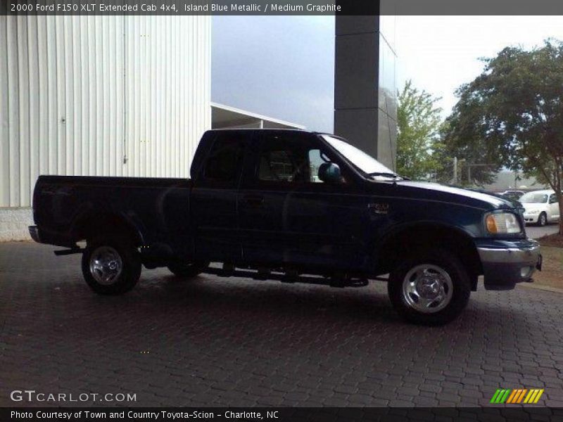 Island Blue Metallic / Medium Graphite 2000 Ford F150 XLT Extended Cab 4x4