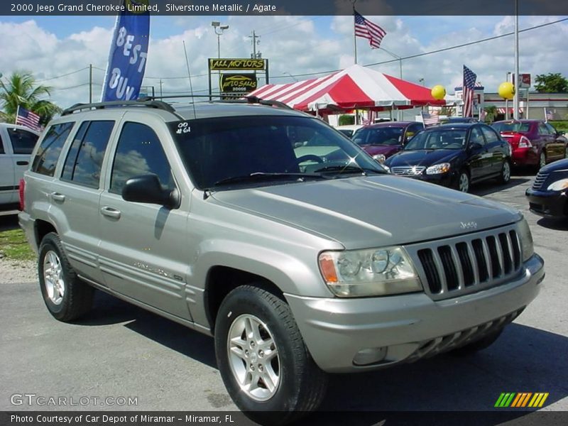 Silverstone Metallic / Agate 2000 Jeep Grand Cherokee Limited