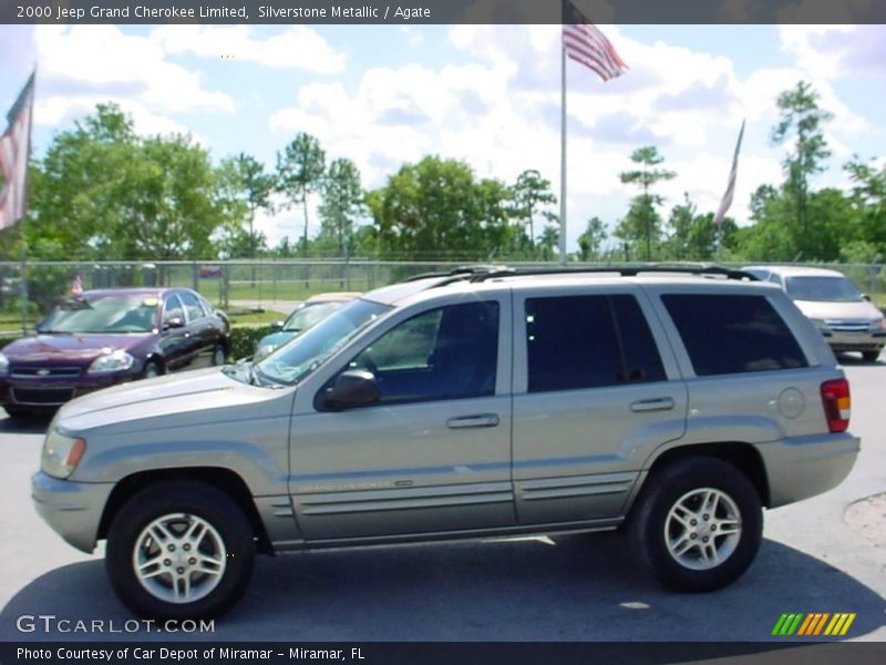 Silverstone Metallic / Agate 2000 Jeep Grand Cherokee Limited