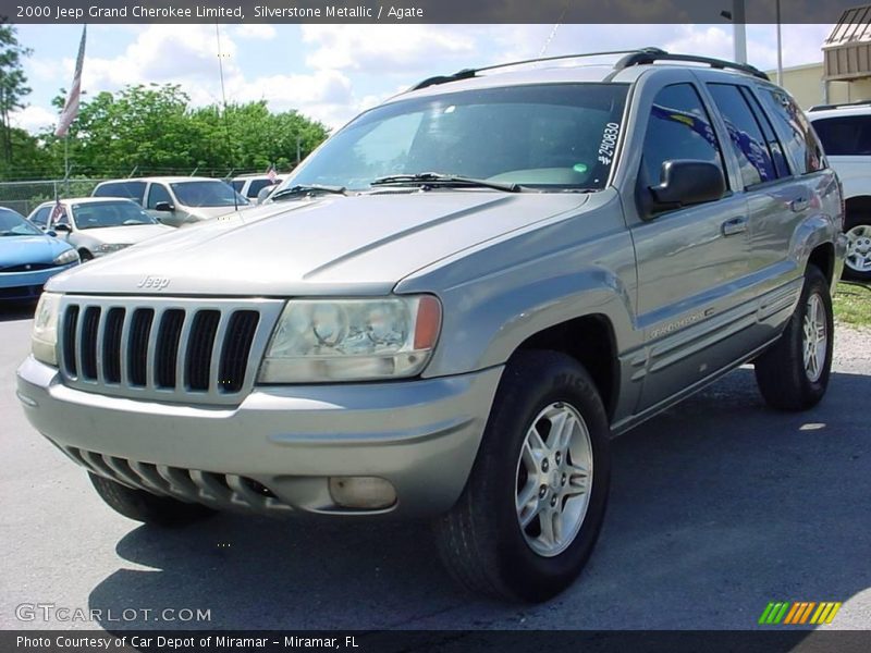 Silverstone Metallic / Agate 2000 Jeep Grand Cherokee Limited
