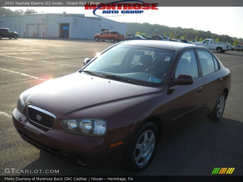 Chianti Red / Beige 2002 Hyundai Elantra GLS Sedan