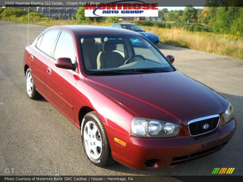 Chianti Red / Beige 2002 Hyundai Elantra GLS Sedan