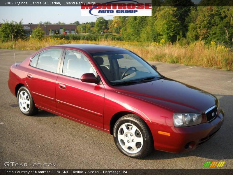 Chianti Red / Beige 2002 Hyundai Elantra GLS Sedan