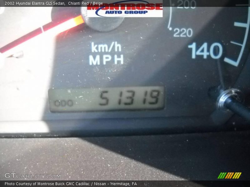 Chianti Red / Beige 2002 Hyundai Elantra GLS Sedan