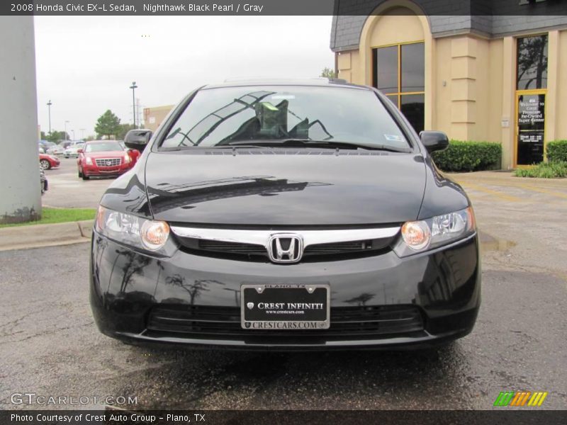 Nighthawk Black Pearl / Gray 2008 Honda Civic EX-L Sedan