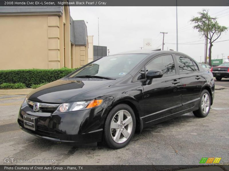 Nighthawk Black Pearl / Gray 2008 Honda Civic EX-L Sedan