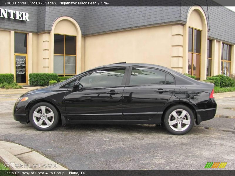 Nighthawk Black Pearl / Gray 2008 Honda Civic EX-L Sedan