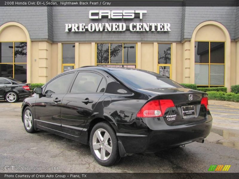 Nighthawk Black Pearl / Gray 2008 Honda Civic EX-L Sedan